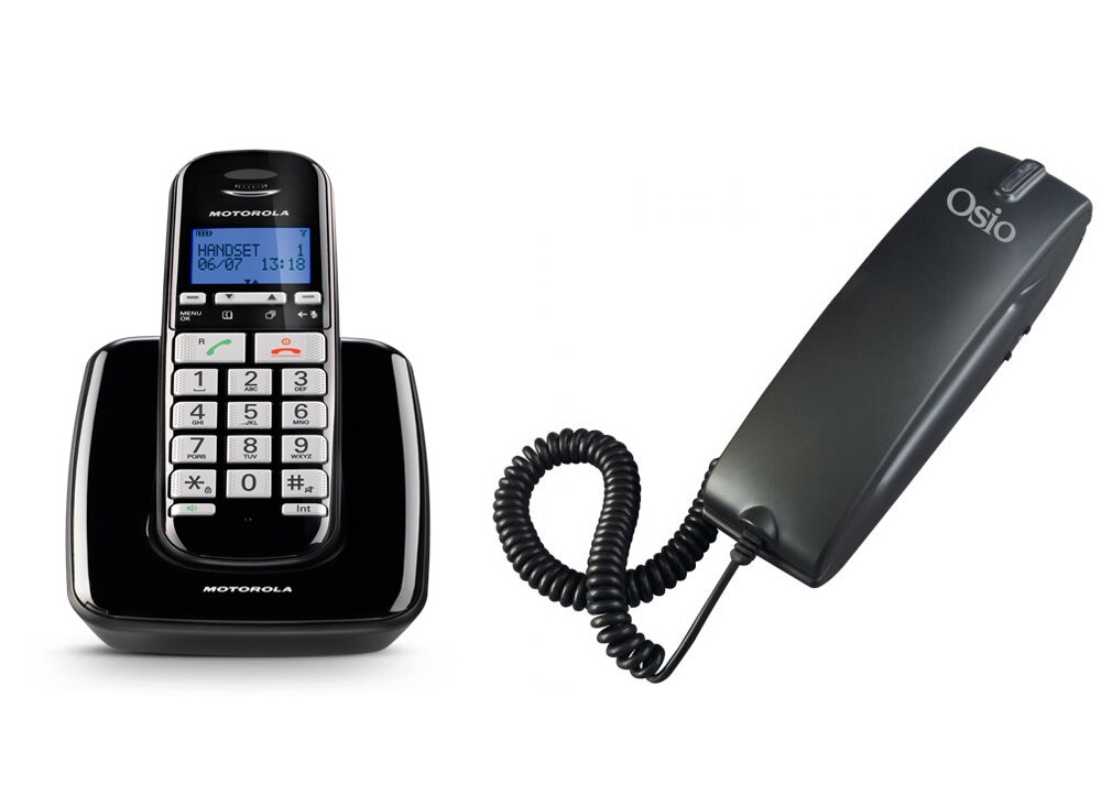Ασύρματο Τηλέφωνο Motorola S3001 Μαύρο & Osio OSW4600B Ε... Getitnow.gr