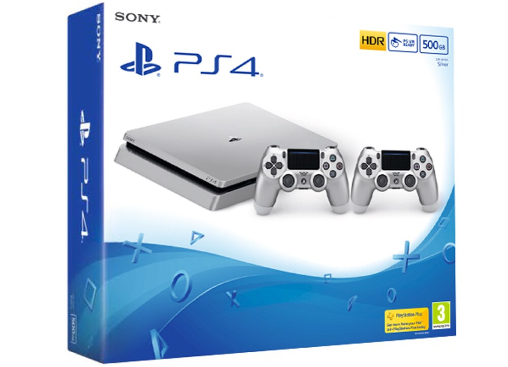 Sony PlayStation 4 500GB Slim Silver & 2ο χειριστήριο Public