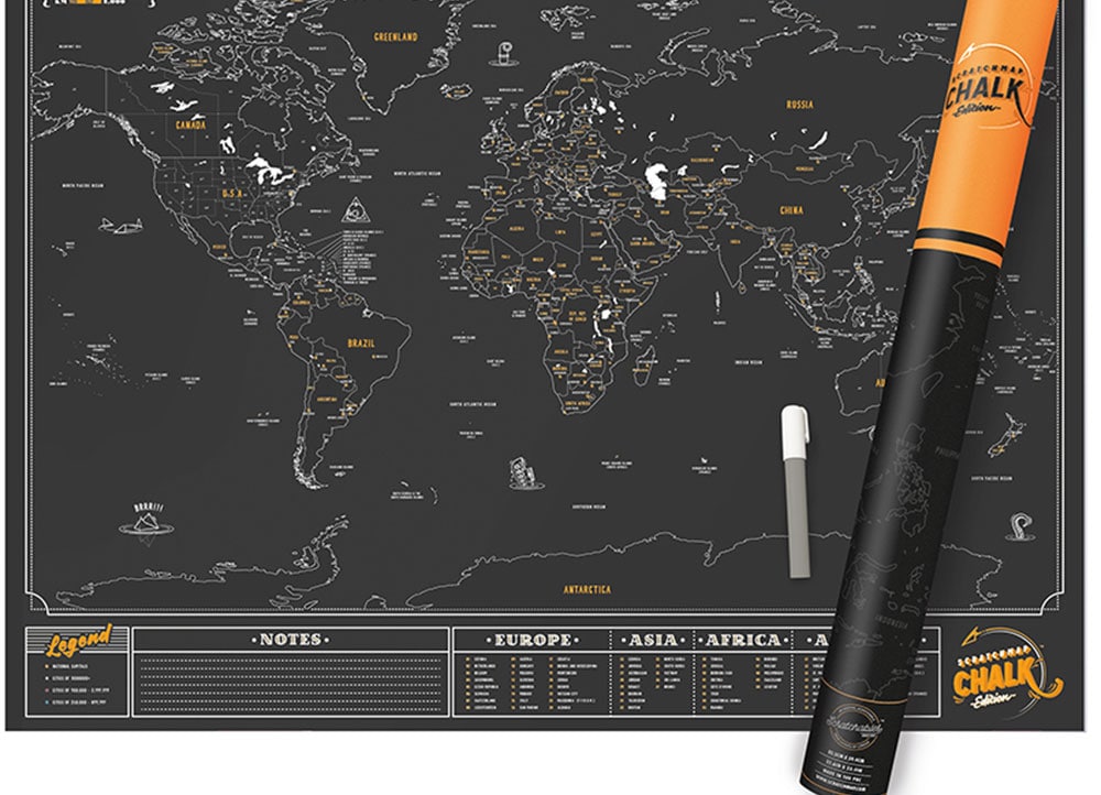 SCRATCH MAP CHALK EDITION & CHALKBOARD P Public