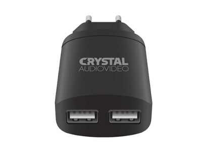 εικόνα για  Φορτιστής Πρίζας Dual Universal USB 3.4Amp - Crystal Audio Home Charger P2-3.4 Μαύρο