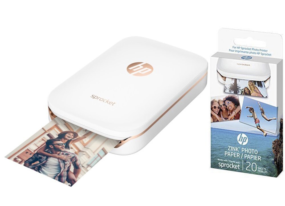 Φορητός Ασύρματος Εκτυπωτής HP Sprocket Z3Z91A Λευκό & Zink Photo Paper