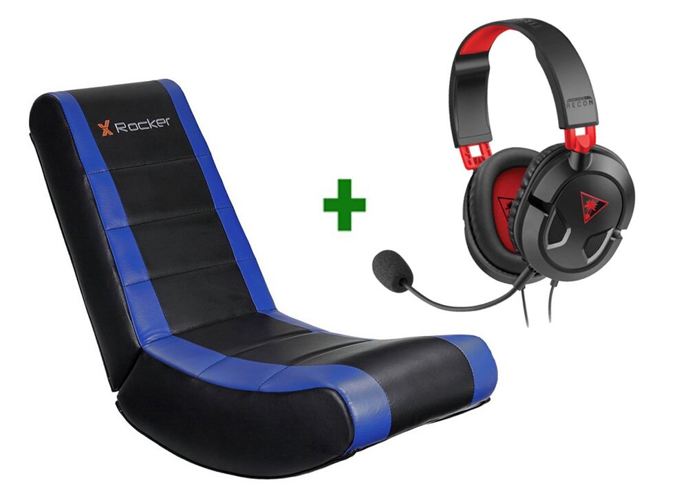 Gaming Chair XRocker V Rocker Μπλε/Μαύρο & Turtle Beach Ear Force