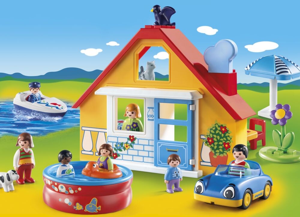 PLAYMOBIL Εξοχικό Σπίτι 1.2.3 με Βάρκα 