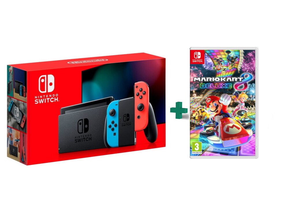 Nintendo Switch 2019 Neon Red/Neon Blue photo picture