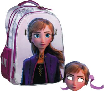 Τσάντα Πλάτης Δημοτικού GIM Οβάλ Anna Frozen 2 + Mask 