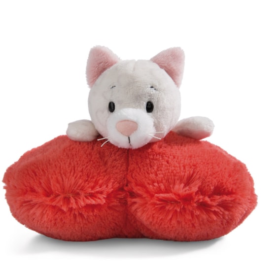 Λούτρινο NICI Soft Toy Cat lying on heart Cute (13cm) image 0