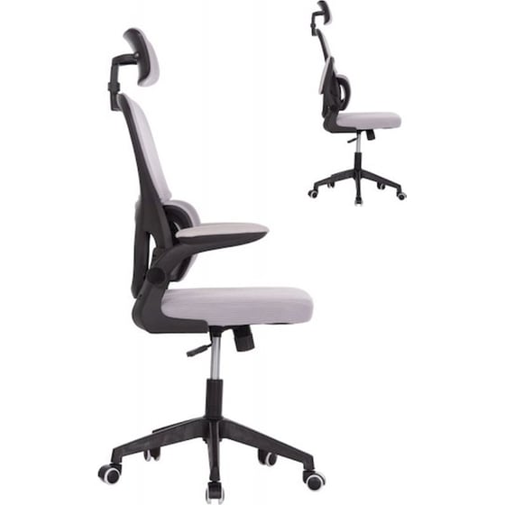 Καρέκλα Γραφείου 24Mall Base από Ύφασμα Mesh - Γκρι/Μαύρο image 1