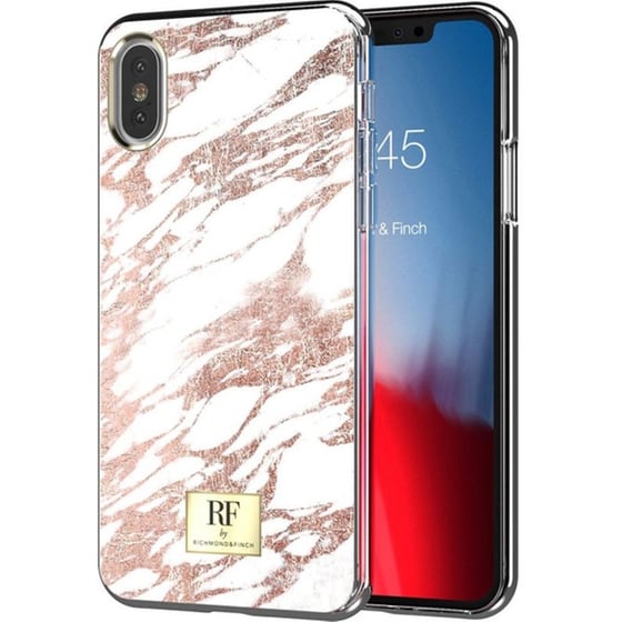 Θήκη Apple iPhone X / XS - Richmond & Finch Silicone Case - Rose Gold Marble image 1