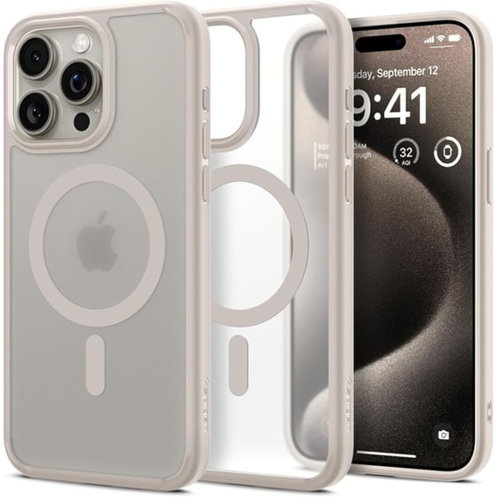 Θήκη Apple iPhone 15 Pro Max - Spigen Ultra Hybrid - Natural Titanium image 0
