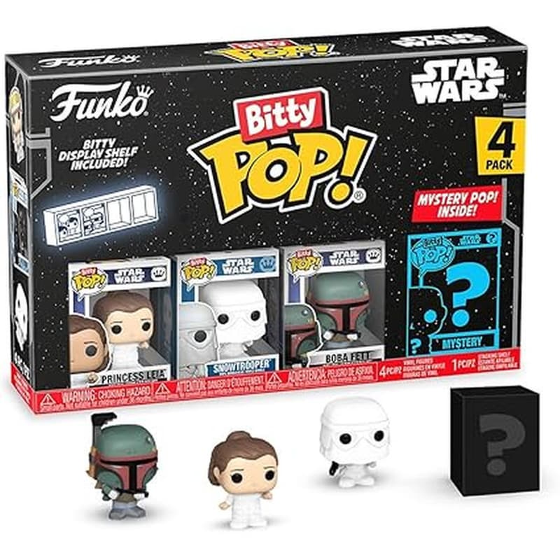 Funko Bitty Pop! Star Wars - Princess Leia/Snowtrooper/Boba Fett/Mystery 4-pack