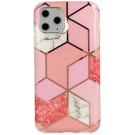 Θήκη Apple iPhone X/ iPhone XS - Forcell Με Γεωμετρικά Σχήματα Μαρμάρου Kosmos Marb - Ροζ + Δώρο Touchpen