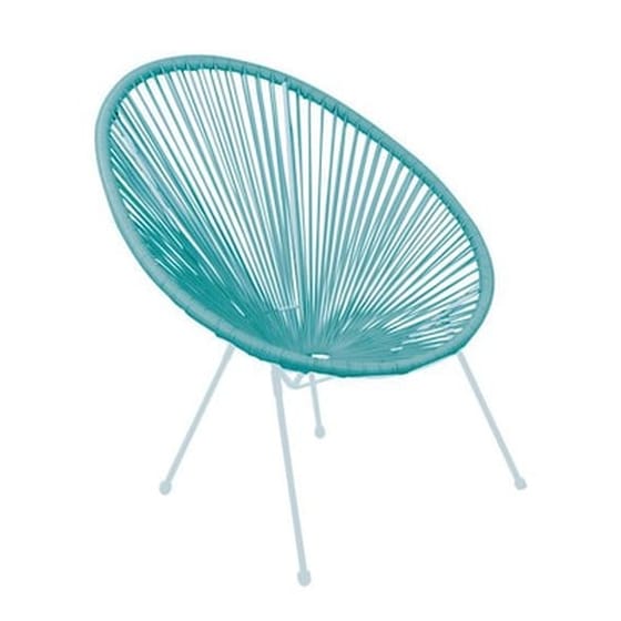 Πολυθρονα Μεταλλικη Ασπρη Με Μπλε Rattan image 0