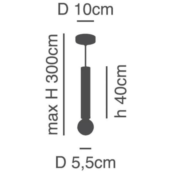 Φωτιστικό Οροφής Μονόφωτο Homelighting Adept Tube Μεταλλικό Φ5.5x40-300 cm - Χρυσό/Μαύρο image 3