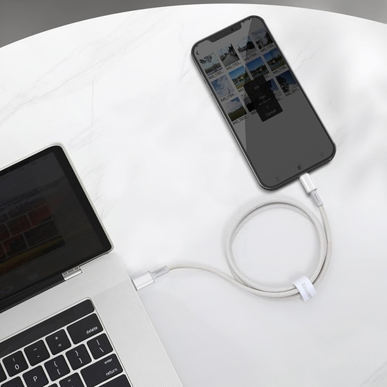 Καλώδιο δεδομένων Baseus catlgd-02 Braided Usb-C To Lightning 20W 1m - White image 2