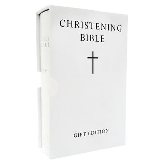 HOLY BIBLE: King James Version (KJV) White Pocket Christening Edition image 0