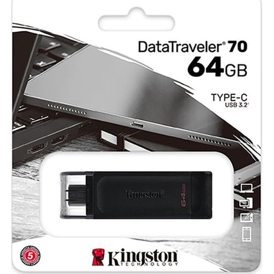Kingston DataTraveler 70 64GB USB-C Flash Drive - Μαύρο image 0