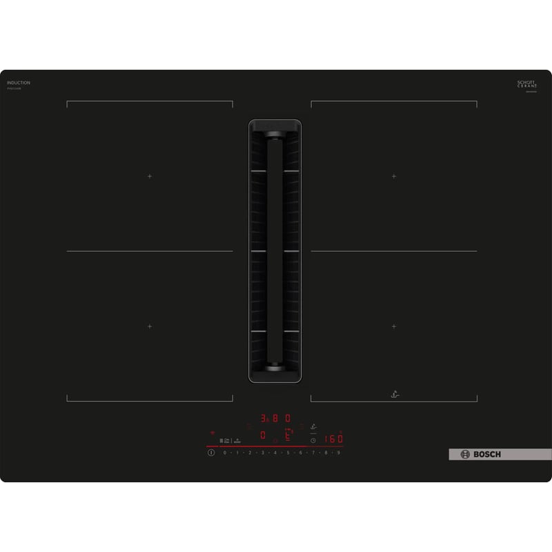 BOSCH PVQ711H26E 70 cm Μαύρο Εστία Επαγωγική Αυτόνομη με Ενσωματωμένο Απορροφητήρα