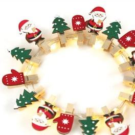 Χριστουγεννιάτικη Γιρλάντα 16 LED Aca Decor Santa & Trees