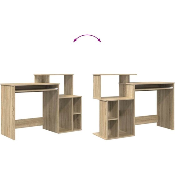 Γραφείο VidaXL από Επεξεργασμένο Ξύλο 120,5x44x88,5 cm - Sonoma Δρυς image 10