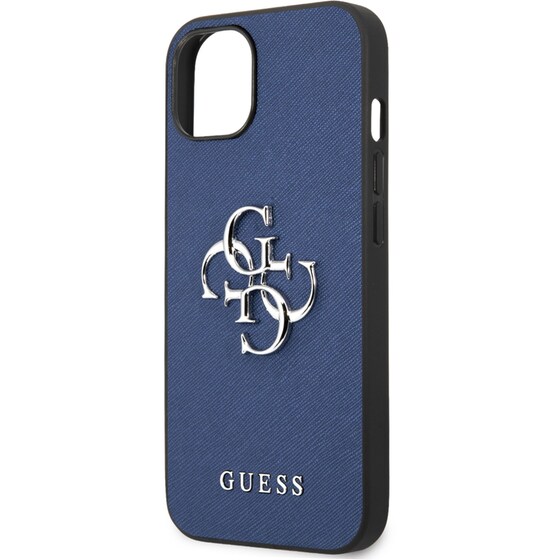 Θήκη Apple iPhone 13 - Guess 4g Logo Collection Hard Case PU Leather - Μπλε image 6