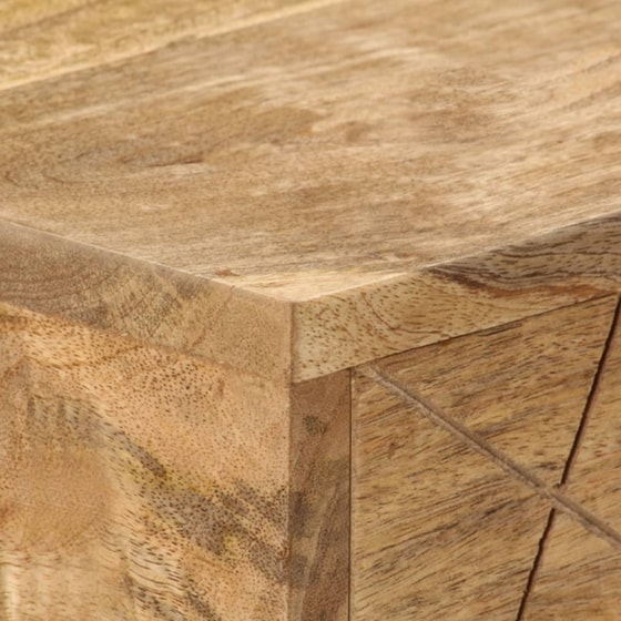 Γραφείο Μελέτης VidaXL από Μασίφ Ξύλο Μάνγκο 110x50cm - Φυσικό/Μαύρο image 4