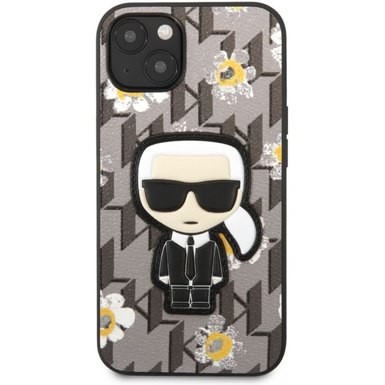 Θήκη Apple iPhone 13 - Karl Lagerfeld Flower Mono Ikonik Patch Case - Grey image 0