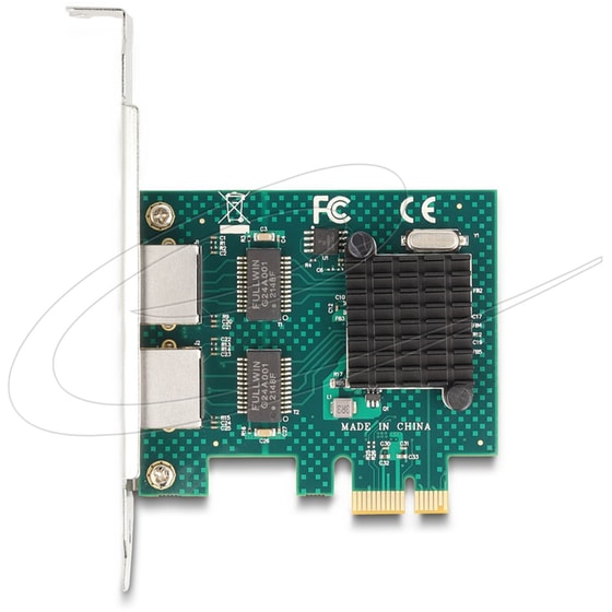 Delock Κάρτα Επέκτασης Pcie X1 Σε 2x Rj45 Gigabit 88205, 1000mbps image 1