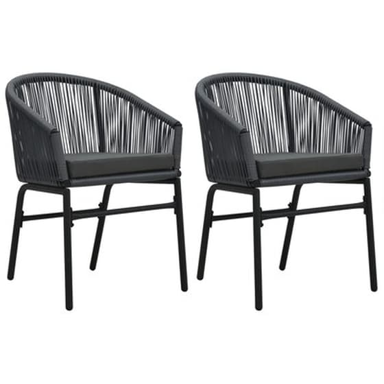 Καρέκλες Κήπου Vidaxl από Ρατάν Pvc 2 Τεμ. 58 x 58 x 78cm - Ανθρακί image 1