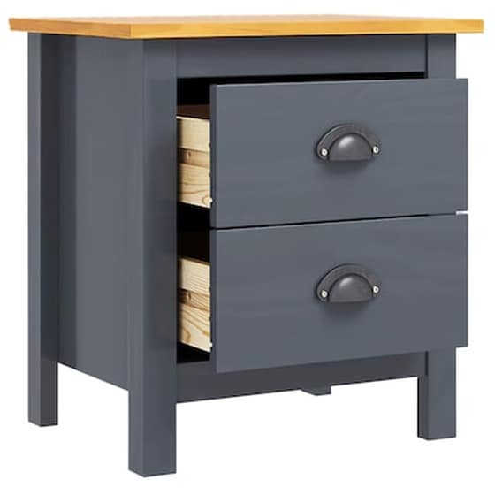 Vidaxl Κομοδίνα Hill Range 2 Τεμ. Γκρι 46x35x49,5 Εκ Μασίφ Ξύλο Πεύκου image 5