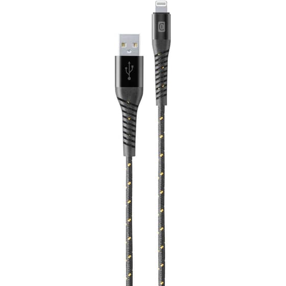 Καλώδιο δεδομένων Cellular Line Tetra Force Cable USB-A σε Lightning 1.2m - Black image 2
