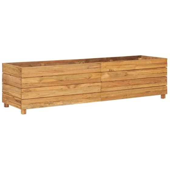 Vidaxl Ζαρντινιέρα 150x40x38 Εκ. Από Ανακυκλωμένο Ξύλο Teak Και Ατσάλι image 2
