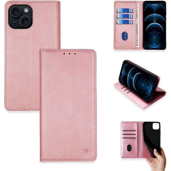 Θήκη Apple iPhone 15 - Sonique Vintage Magnet Book - Ροζ Χρυσό image 0