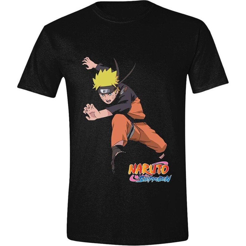 PCMERCH T-shirt Naruto Shippuden Naruto Running - Μαύρο