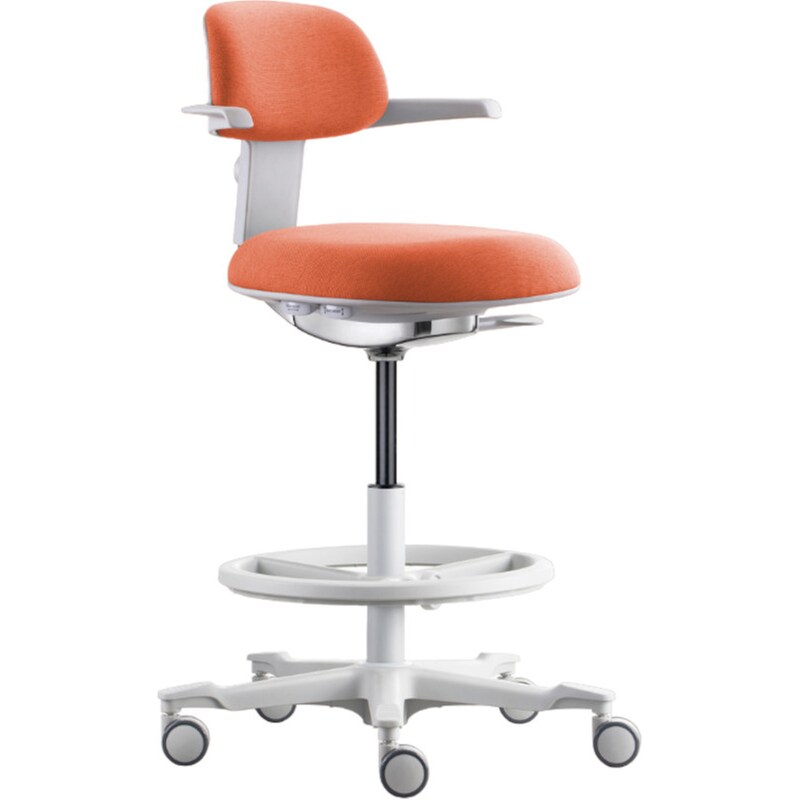 ERGOACTION Εργονομική Καρέκλα Γραφείου Ergoaction Sit-Stand NEC Υφασμάτινη - Λευκό/Πορτοκαλί