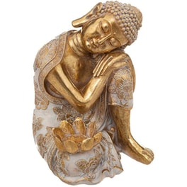 Διακοσμητική Φιγούρα Spitishop Βούδας Polyresin 17.5x23cm - Χρυσό/Γκρι