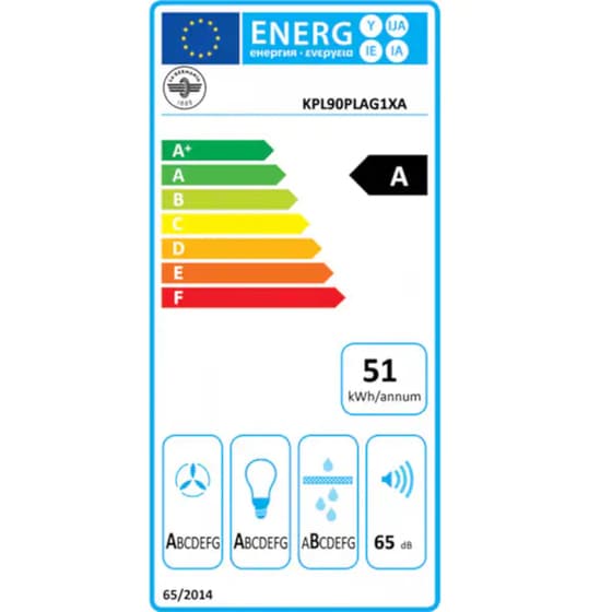 LA GERMANIA KPL90PLAG1XA 90cm Inox Απορροφητήρας Καμινάδα Τζάκι image 1