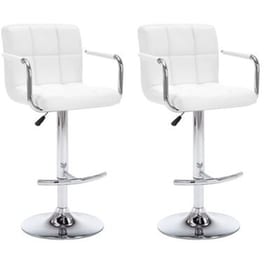 Σκαμπό Μπαρ Vidaxl  Από Συνθετικό Δέρμα  2 Τμχ  - Λευκά