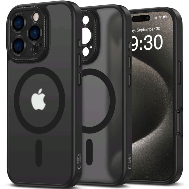 Θήκη Apple iPhone 16 Pro Max - Tech-Protect MagSafe με Μεταλλικό Πλαίσιο Κάμερας - Matte Black (5906302311699)
