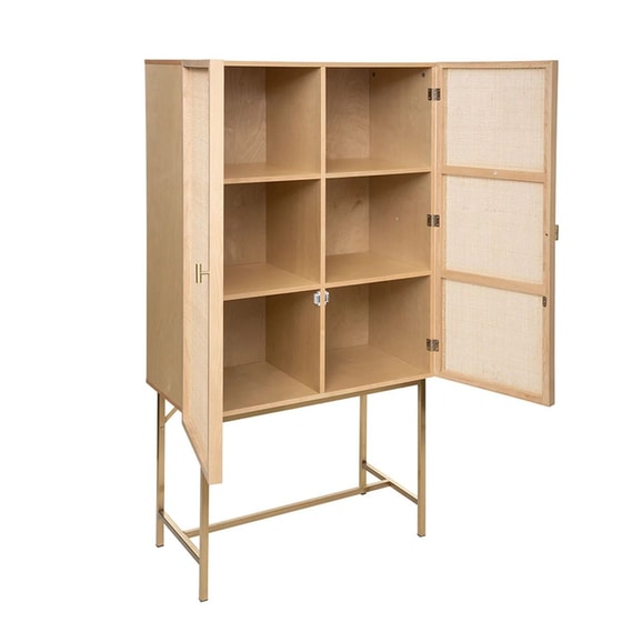 Ντουλάπι Δαπέδου Spitishop A-s Rayo Cabinet 179109 από MDF 80x41.7x165.3cm - Χρυσό image 2