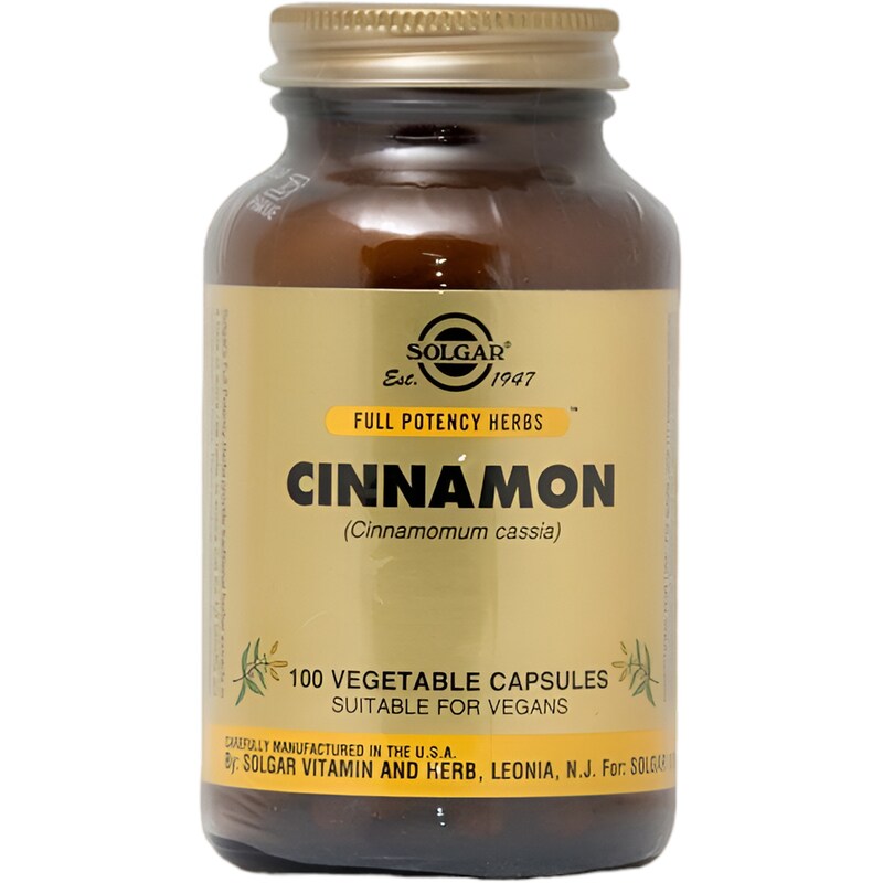 Ειδικό Συμπλήρωμα Διατροφής Solgar Cinnamon - 100 κάψουλες