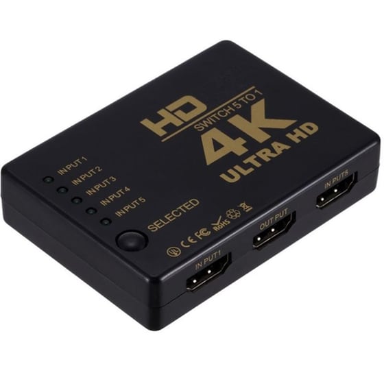 Powertech HDMI Amplifier Switch 5 In 1 Pth-052 4K 3d Remote Control Pth-052 image 0