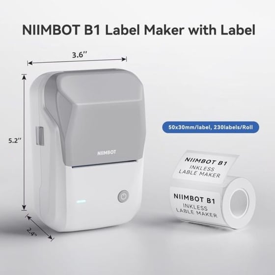 NIIMBOT Thermal B1-WG White Grey Θερμικός Εκτυπωτής image 6