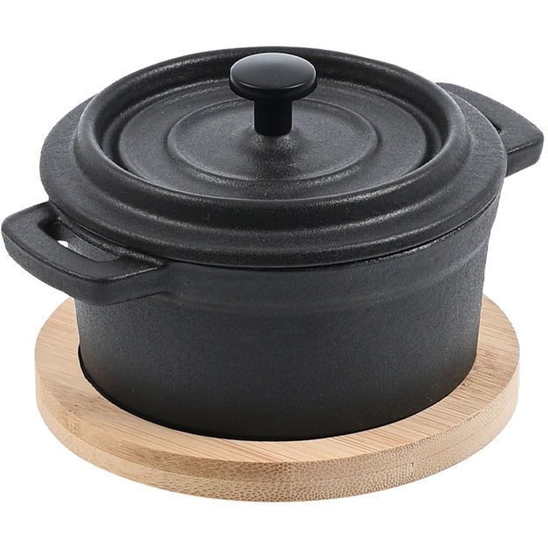 ESTIA 01-18696 Κατσαρολάκι Μαντεμένιο με Βάση 10 cm Μαύρο