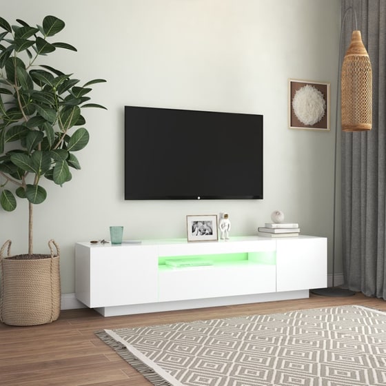 Έπιπλο Τηλεόρασης VidaXL από Μοριοσανίδα 160x35x40cm - Λευκό image 3