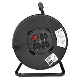 Μπαλαντέζα Powertech Καρούλι Με Βάση Pt-899 3 Θέσεων 25m - Μαύρο
