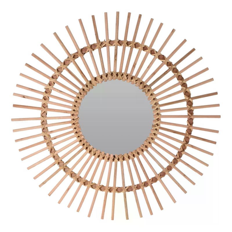 Διακοσμητικός Καθρέφτης Τοίχου Spitishop Ξύλινος Φ78 cm - Φυσικό SPITISHOP