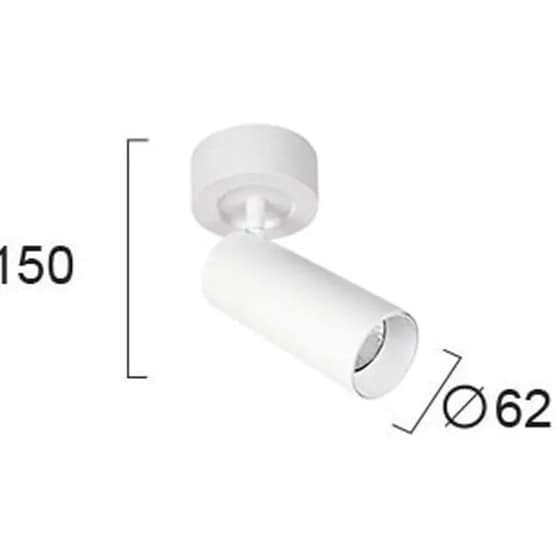 Σποτ Μονόφωτο Viokef Reeds 4184100 Η150 Μεταλλικό - Λευκό image 1