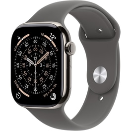 Apple Watch Series 11 GPS + Cellular 42mm Natural Titanium Case with Stone Grey Sport Band - S/M