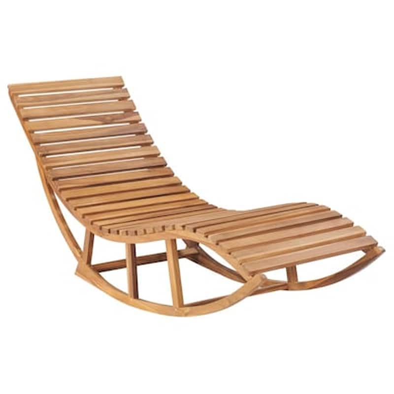 Ξαπλώστρα VidaXL Κουνιστή από Μασίφ Ξύλο Teak 60x180x73 cm - Φυσικό Χρώμα Ξύλου