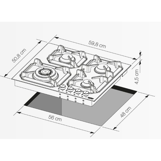 LOFRA HRBP6G0 BRONZE 60 cm Λευκό Εστία Αερίου Αυτόνομη image 1